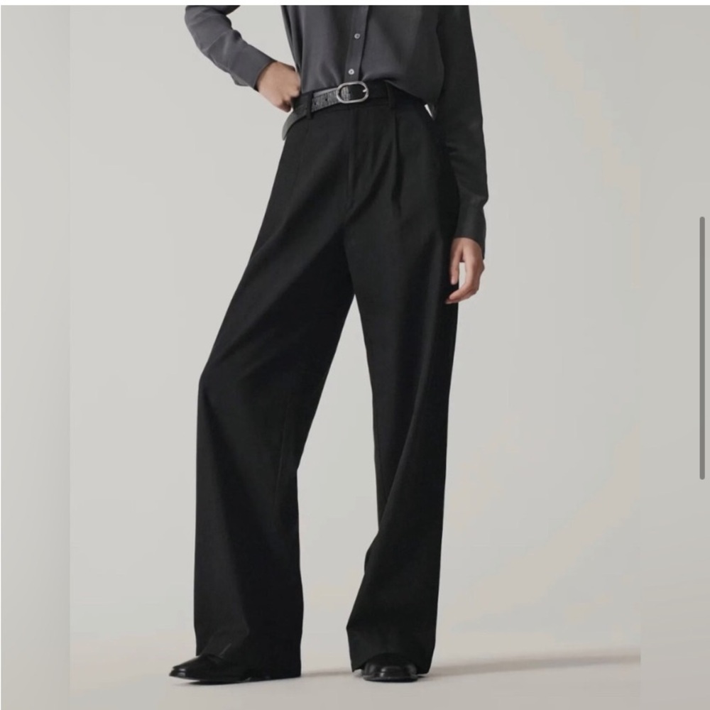 EVERLANE THE WAY HIGH DRAPE PLEATED WIDE LEG PANTS SZ 2 S